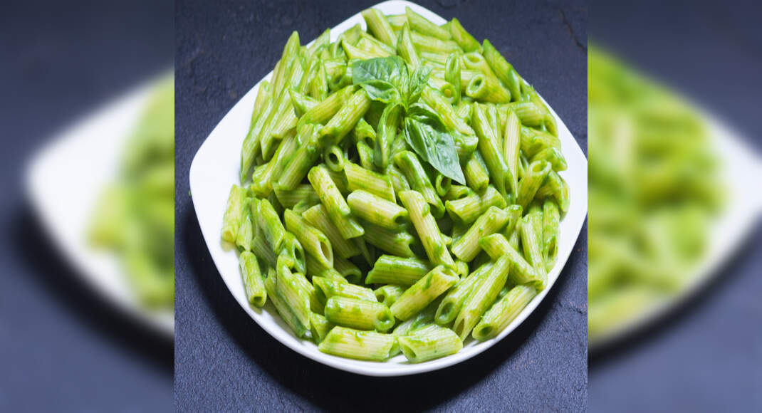 Spinach and Basil Pasta Recipe: How to Make Spinach and Basil Pasta Recipe | Homemade Spinach and Ba