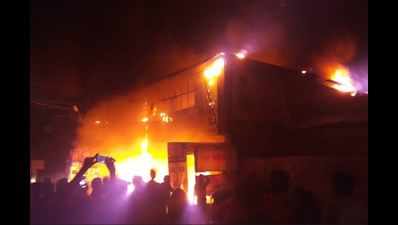 Electronic goods showroom gutted in fire
