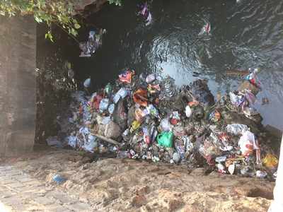 Garbage in storm drain