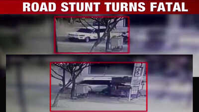 On cam: Speeding SUV in Jaipur rams into bike, one killed