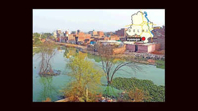Man-made floods make life hell in south Delhi’s Aya Nagar; dark green water surrounds homes