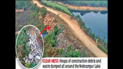Neknampur Lake turns into dump yard days after gates pulled down