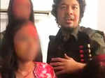 Papon celebrating Holi with children