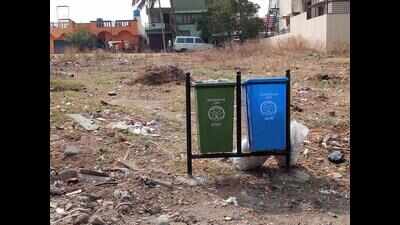 Dustbins installed on commercial lanes for waste segregation ...