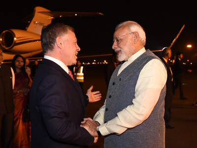 Jordan King arrives on 3-day visit; PM Modi receives him at airport