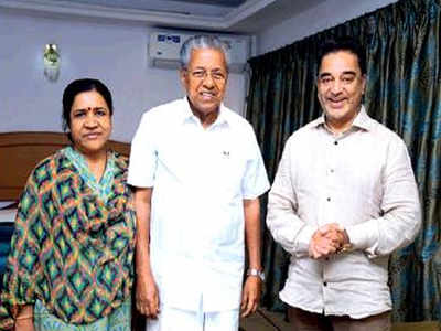 Kamal Haasan meets Kerala CM Vijayan to inquire about his health