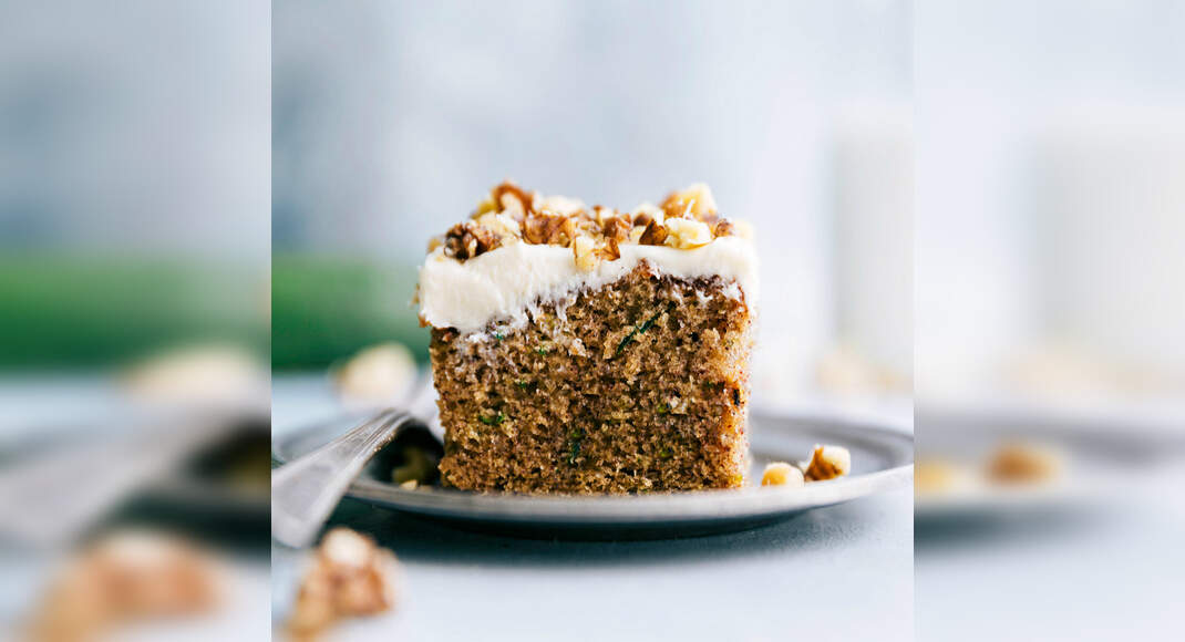 Cinnamon Zucchini Walnut Cake with Cream Cheese Frosting Recipe: How to Make Cinnamon Zucchini Walnu