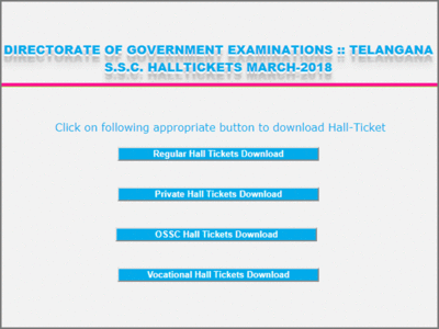 Telangana BSE Exam 2018: SSC Hall Tickets released, download here