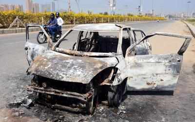 Ludhiana Burning Car news