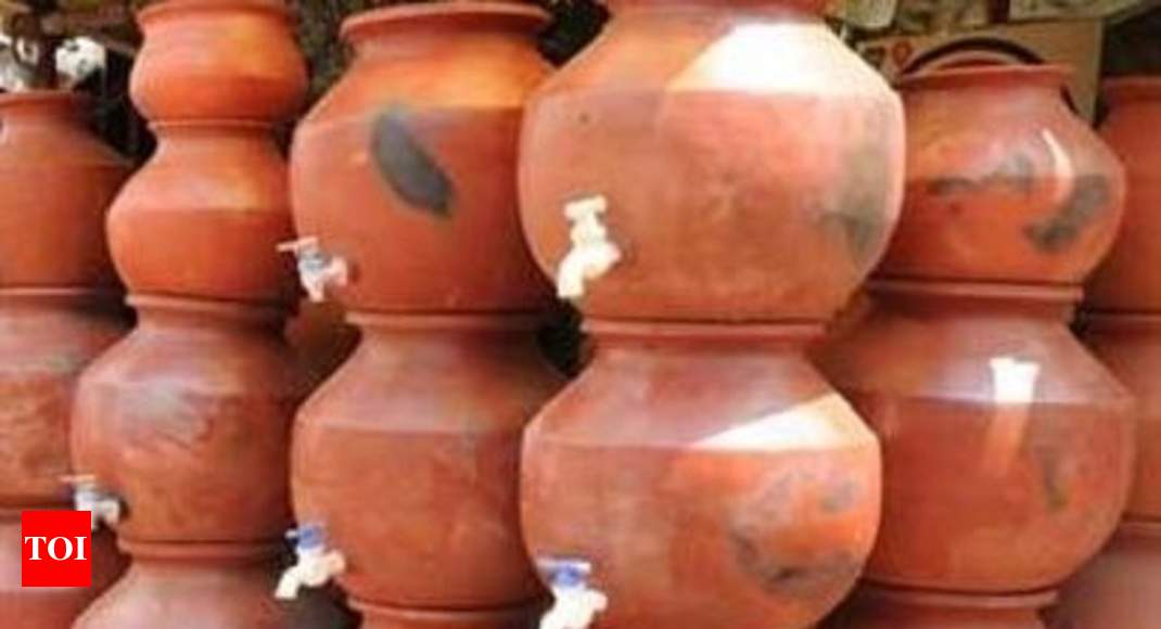 Indian clay water pots