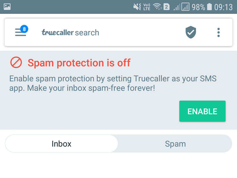 how to take truecaller app off sms default