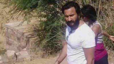Saif Ali Khan shoots in a village in Rajasthan