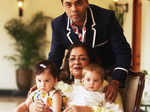 Karan Johar with kids and Hiroo Johar
