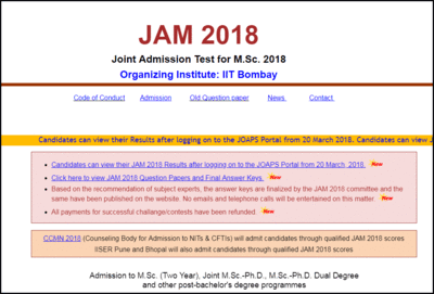 IIT JAM 2018 results declared @ jam.iitb.ac.in; here's how to download your score card