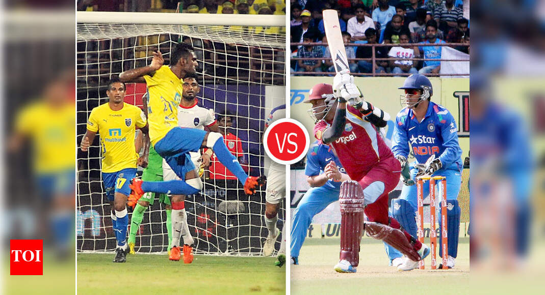 Kochi’s stadium sees cricket vs football match Kochi News Times of India