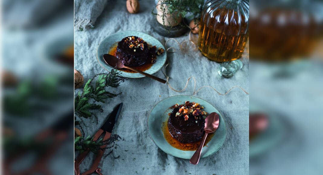 Bourbon Chocolate Crème Caramel with Salted Walnut Caramel Recipe: How to Make Bourbon Chocolate Crè