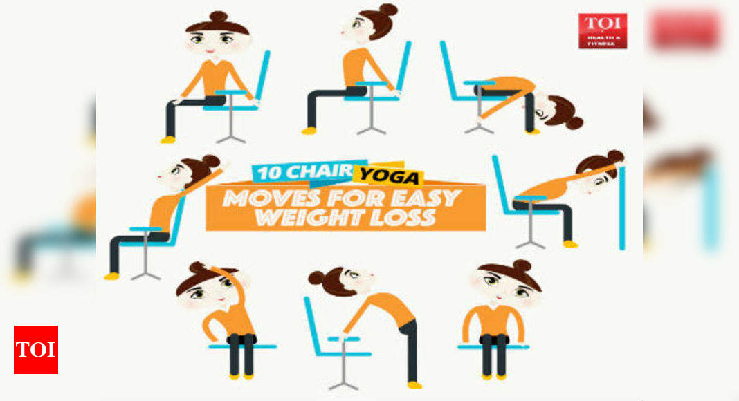 Premium Vector  Chair yoga poses young woman practicing yoga poses