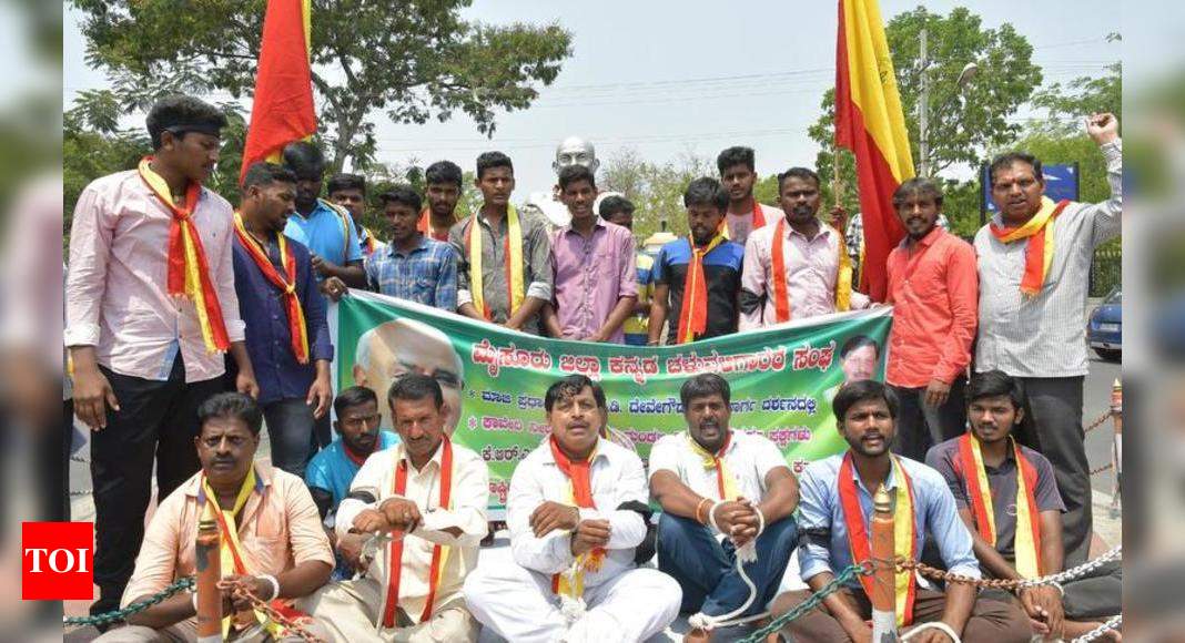 Kannada activists protest formation of Cauvery Management Board ...