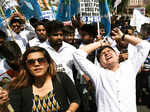 NSUI activists and CBSE students: protest