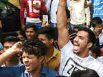 NSUI activists with CBSE students protest