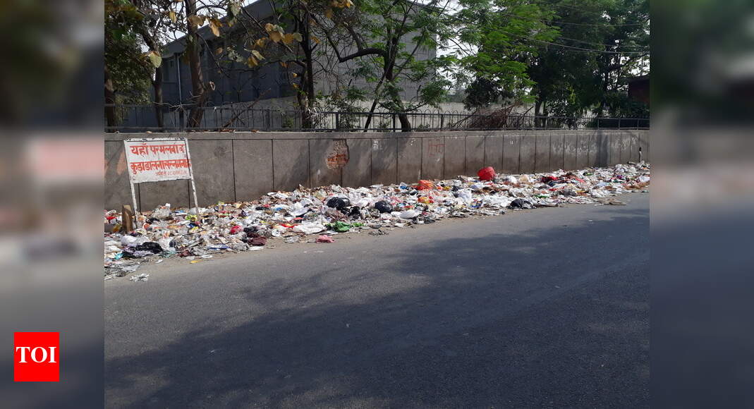 Garbage on the roadside - Times of India
