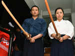 Participants perform Kendo