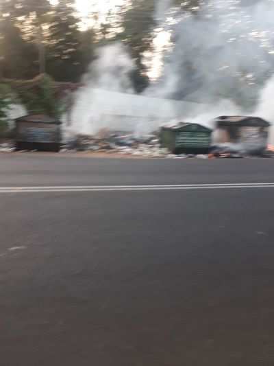 Road turned as dump yard