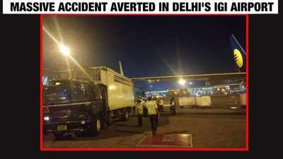 Massive accident averted at Delhi airport as Jet Airways plane hits truck