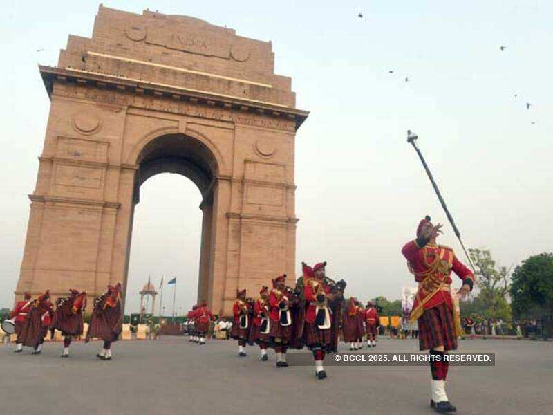CRPF band performs at India Gate on the eve of Shaurya Diwas Events