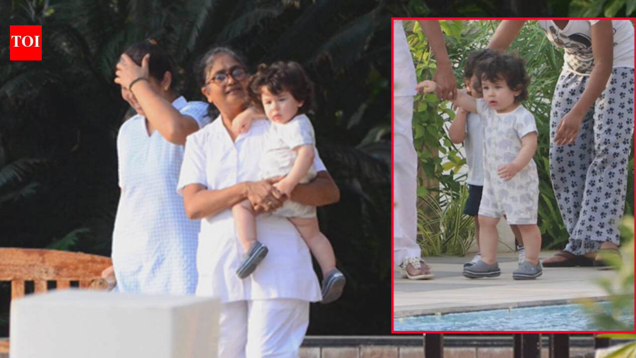 Spotted: Taimur spends time by the pool
