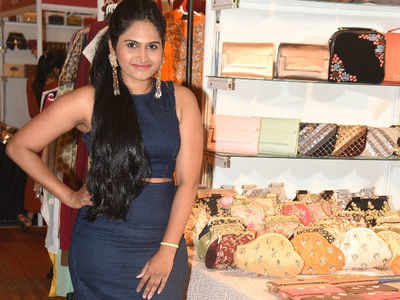 Preksha was seen dressed up at the Vimonisha Exhibition at Hyatt in Chennai