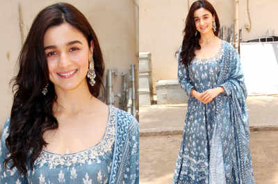 Raazi promotions Alia Bhatt looks picture perfect in her blue anarkali Times of India