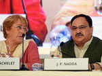 Michelle Bachelet and JP Nadda