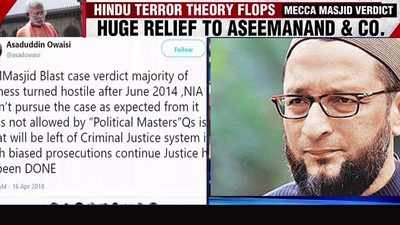 Owaisi questions Mecca Masjid verdict, says justice has not been done