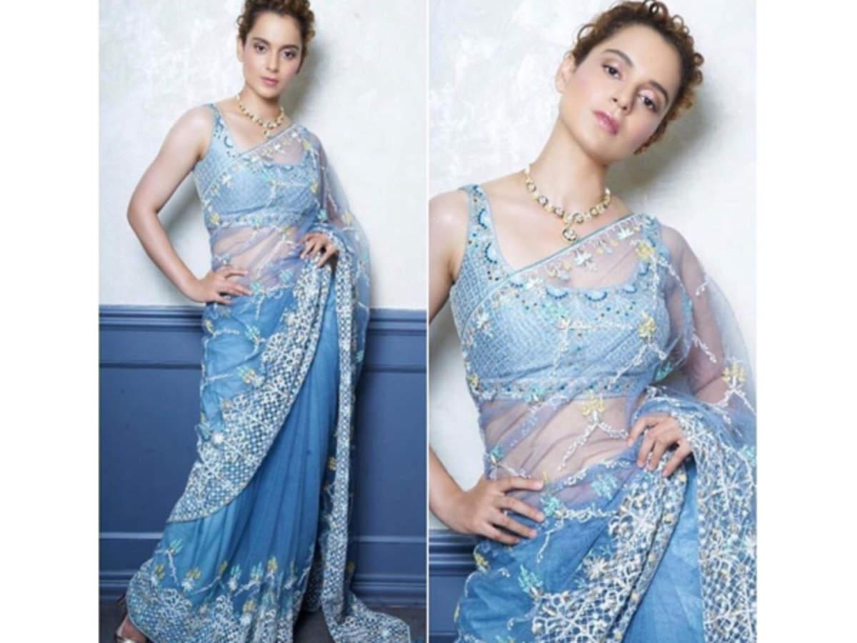 Ice Blue Silk Saree with Embroidered Blouse | Blue silk saree, Saree  designs, Festival wear