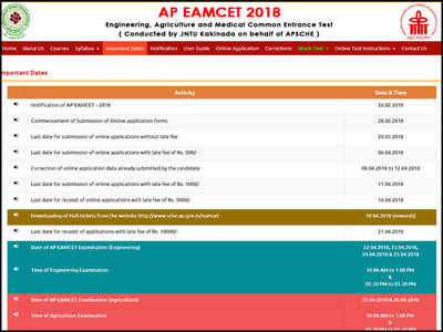 JNTU to release AP EAMCET Admit Card 2018 today; check and download here at sche.ap.gov.in