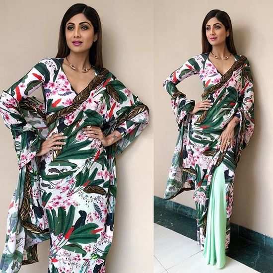 Shilpa Shetty’s stunning printed saree is giving off some major summer vibes!