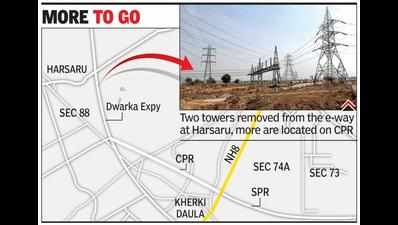 Power corp starts removing towers blocking Dwarka Expressway