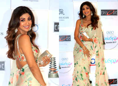 Shilpa Shetty's sari is perfect for a summer wedding