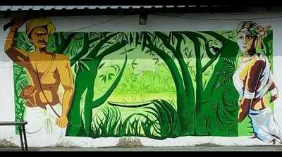 Amla Railway Station gets a makeover by city artists