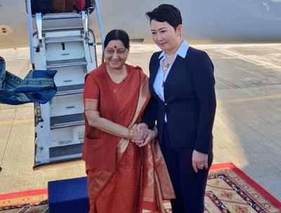 Sushma Swaraj arrives in Mongolia on 2-day visit