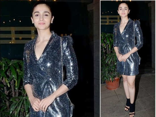 'Gully Boy' wrap-up party: Alia Bhatt went with dressy metallics for ...