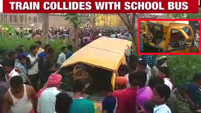 Train hits school van at unmanned railway crossing in Kushinagar, 13 children killed