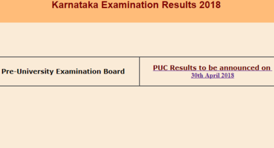 Karnataka PUC Results 2018 date declared; Details here