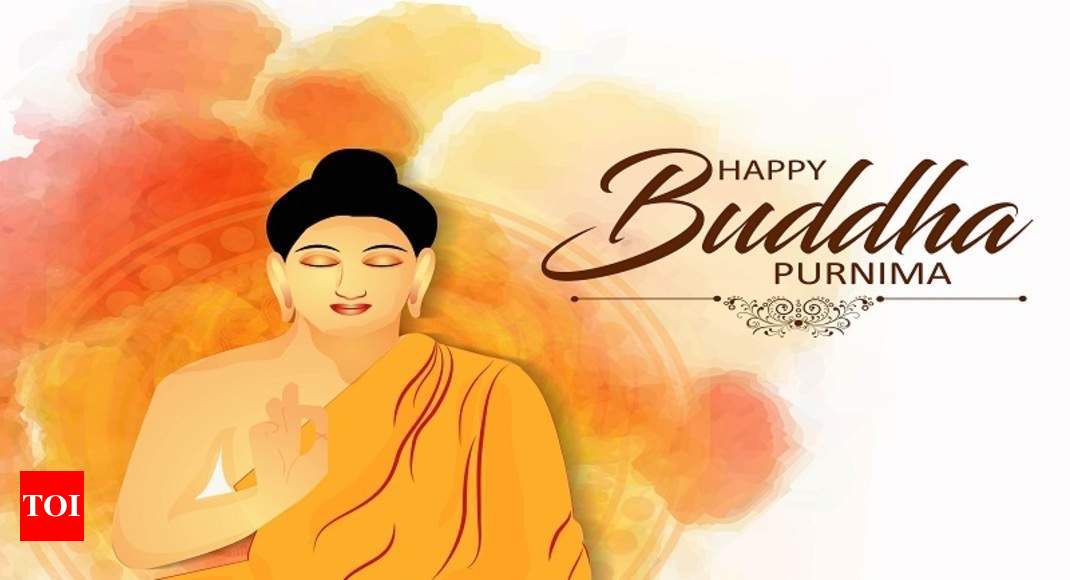 Happy Vesak Day, Buddha Purnima Wishes Greetings With Buddha And Lotus Can Be Used For Poster