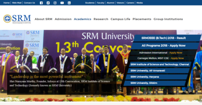 SRMJEEE 2018 result declared for BTech @ srmuniv.ac.in; Result link activated