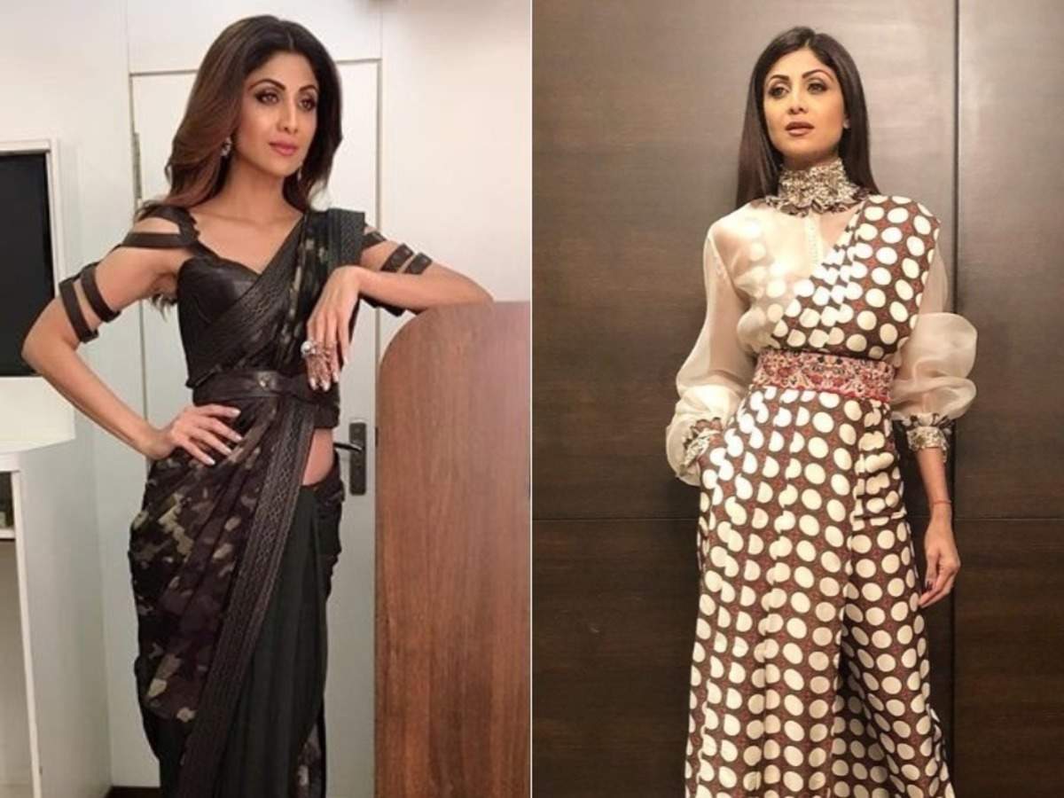 FRIENDS OF ITRH: Shilpa Shetty @theshilpashetty in our rose pre-stitched  saree embellished with crystals; paired with a sleeveless blouse… |  Instagram