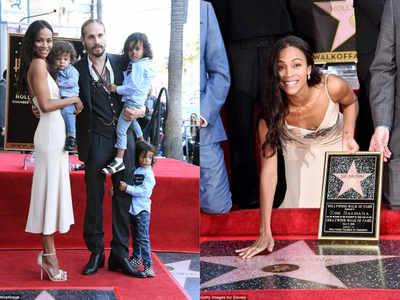 Hollywood Walk Of Fame: Zoe Saldana accredits her three kids for being honoured with a star