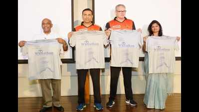 Sunrisers Hyderabad mentors unveil 'Whitathon' t-shirts