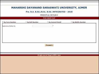 Rajasthan PTET Admit Card 2018 released on ptetmdsu2018.com
